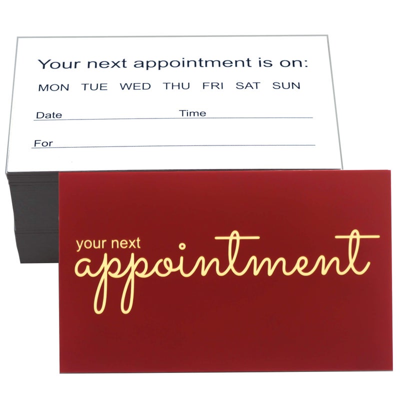 RXBC2011 بطاقات تذكير بالمواعيد RXBC2011 عبوة من 100 لون أحمر نبيذي - Image 1